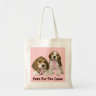Beagle Breast Cancer Tote Bag