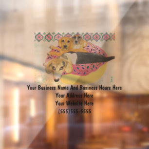 Beagle Business Sign Window Cling Film