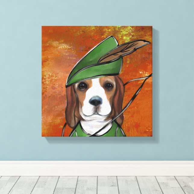 Beagle  canvas print (Insitu(Wood Floor))