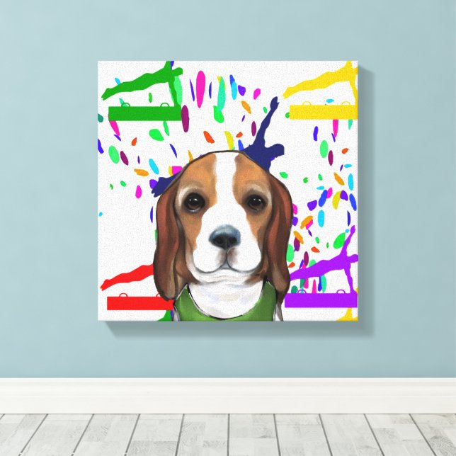 Beagle  canvas print (Insitu(Wood Floor))
