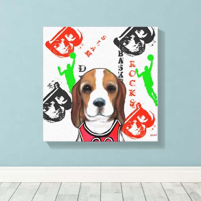 Beagle  canvas print (Insitu(Wood Floor))