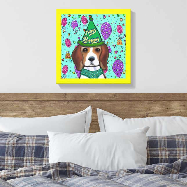 BEAGLE  CANVAS PRINT (Insitu(Bedroom))
