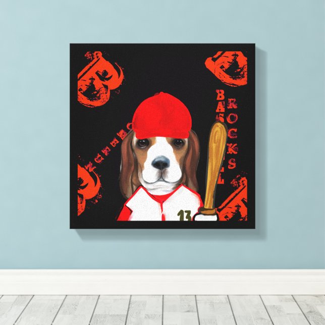Beagle  canvas print (Insitu(Wood Floor))