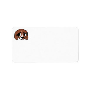 Beagle Cartoon Head Label