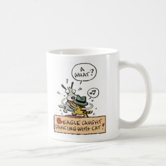 Beagle Caught Dancing with A Cat Coffee Mug