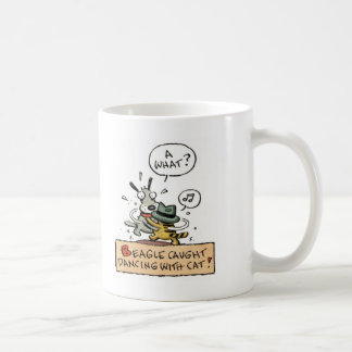 Beagle Caught Dancing with a Cat Coffee Mug