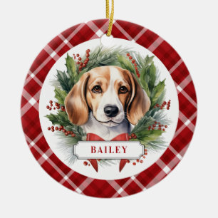 Beagle Ceramic Circle Ornament