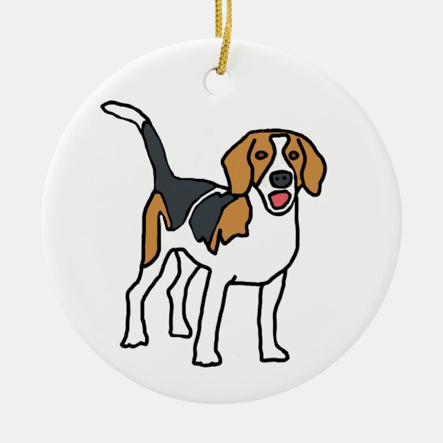Beagle Ceramic Tree Decoration (Front)