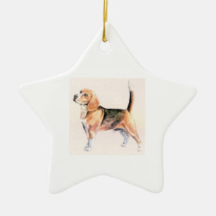 Beagle Ceramic Tree Decoration