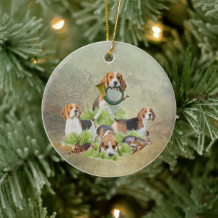 Beagle    ceramic tree decoration