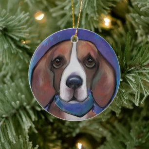 Beagle ceramic tree decoration