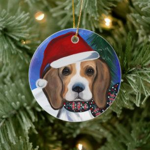 Beagle     ceramic tree decoration