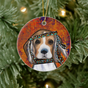 Beagle    ceramic tree decoration