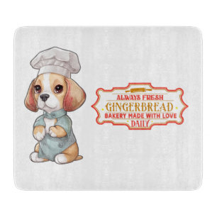 Beagle Chef Baking Gingerbread Cutting Board