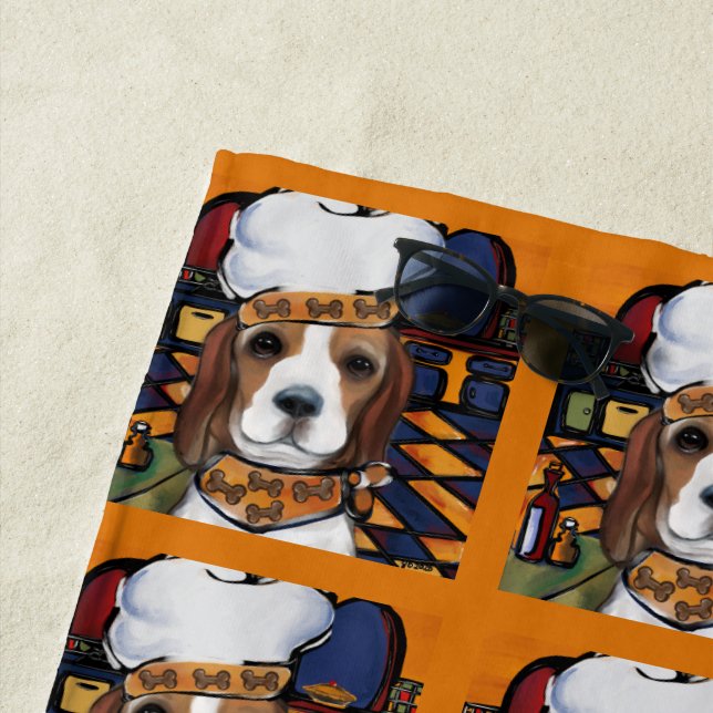 BEAGLE CHEF BEACH TOWEL (In Situ)