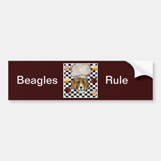 Beagle Chef Bumper Sticker (Front)