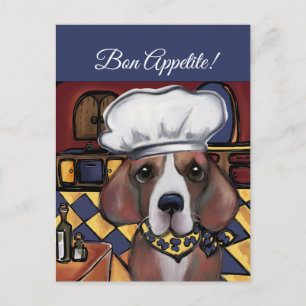  BEAGLE  CHEF HOLIDAY POSTCARD