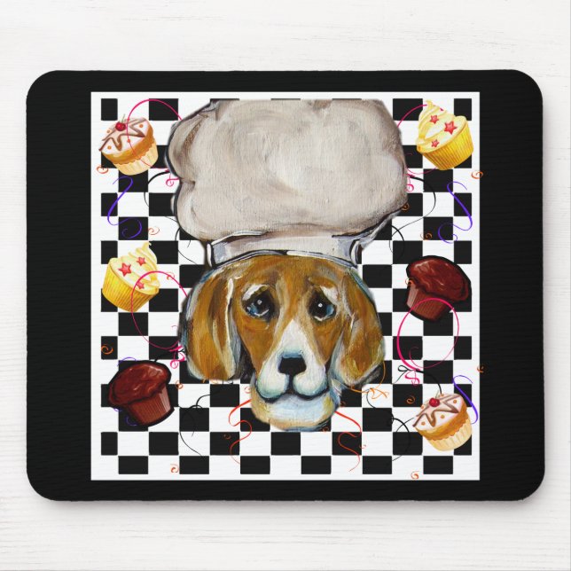 Beagle Chef Mouse Mat (Front)