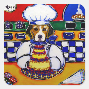 Beagle Chef Square Sticker