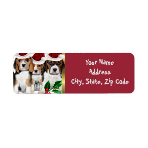 Beagle Christmas Address Labels