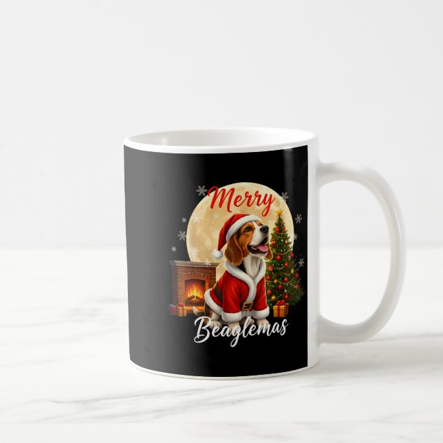Beagle Christmas Beagle Costume Beagle Xmas Merry  Coffee Mug (Right)