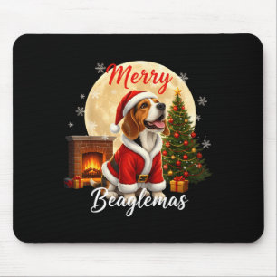 Beagle Christmas Beagle Costume Beagle Xmas Merry  Mouse Mat
