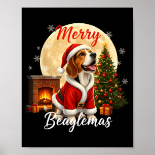 Beagle Christmas Beagle Costume Beagle Xmas Merry  Poster