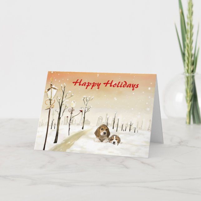 Beagle Christmas Card Urban (Front)