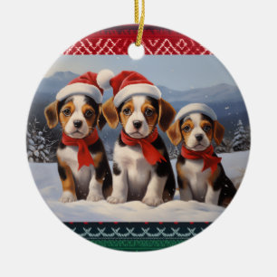 Beagle Christmas Ceramic Tree Decoration