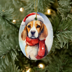 Beagle Christmas Ceramic Tree Decoration