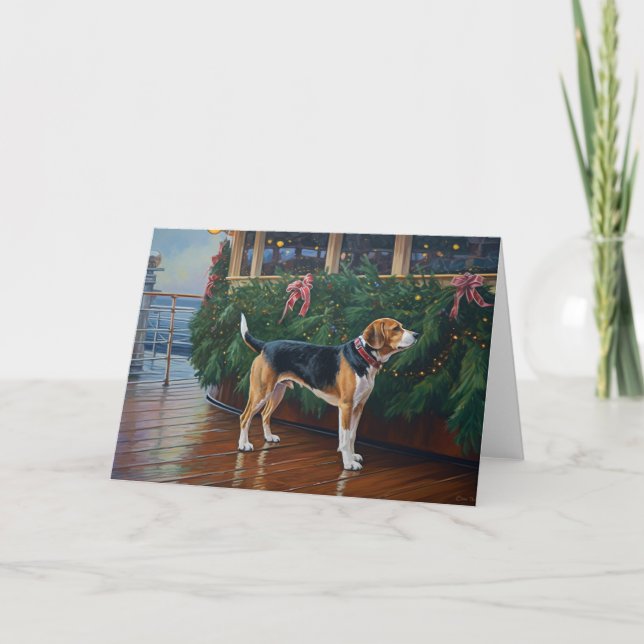 Beagle Christmas Cruise: Pawsome Holiday Delight Card (Front)