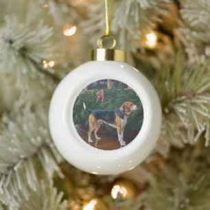 Beagle Christmas Cruise: Pawsome Holiday Delight Ceramic Ball Christmas Ornament