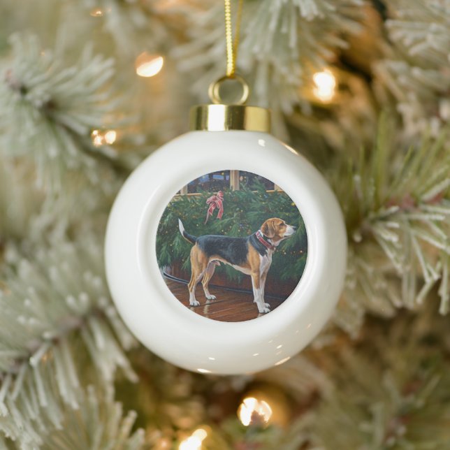 Beagle Christmas Cruise: Pawsome Holiday Delight Ceramic Ball Christmas Ornament (Tree)