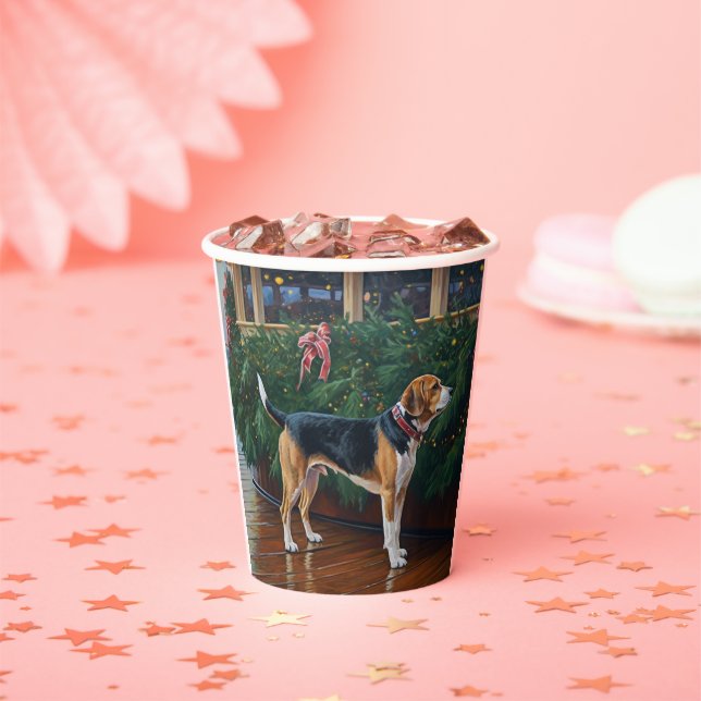Beagle Christmas Cruise: Pawsome Holiday Delight Paper Cups (Insitu)