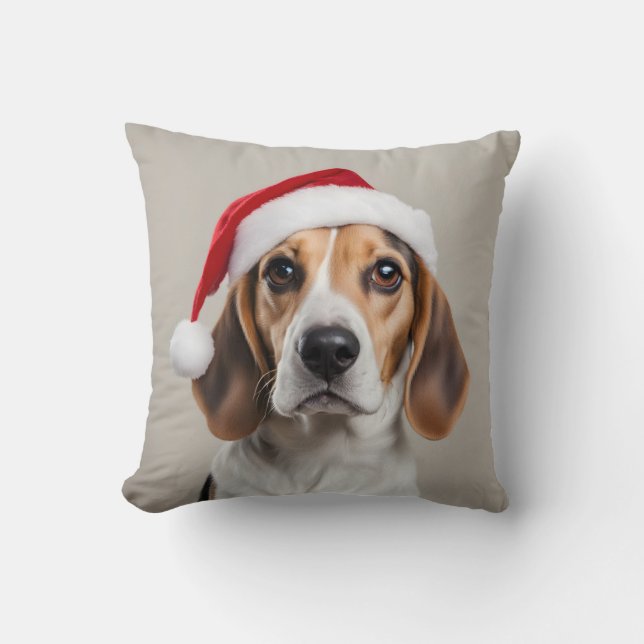 Beagle Christmas Cushion (Front)