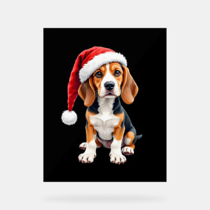 Beagle Christmas Dog Long Sleeve T-Shirt Acrylic Sign