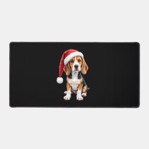 Beagle Christmas Dog Long Sleeve T-Shirt Desk Mat