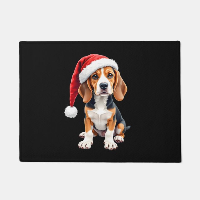 Beagle Christmas Dog Long Sleeve T-Shirt Doormat (Front)
