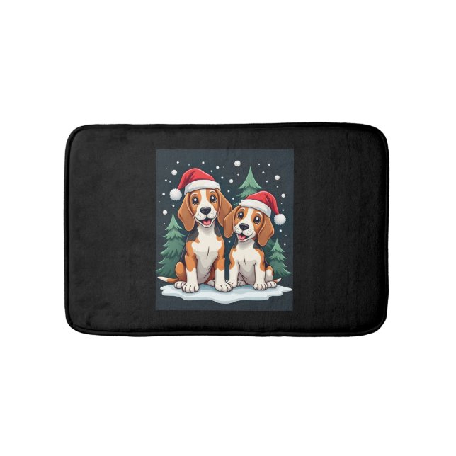Beagle Christmas Dog Owner Xmas Holiday Pajama Lon Bath Mat (Front)