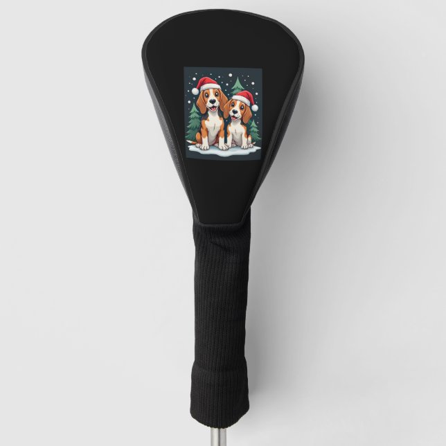 Beagle Christmas Dog Owner Xmas Holiday Pajama Lon Golf Head Cover (Front)