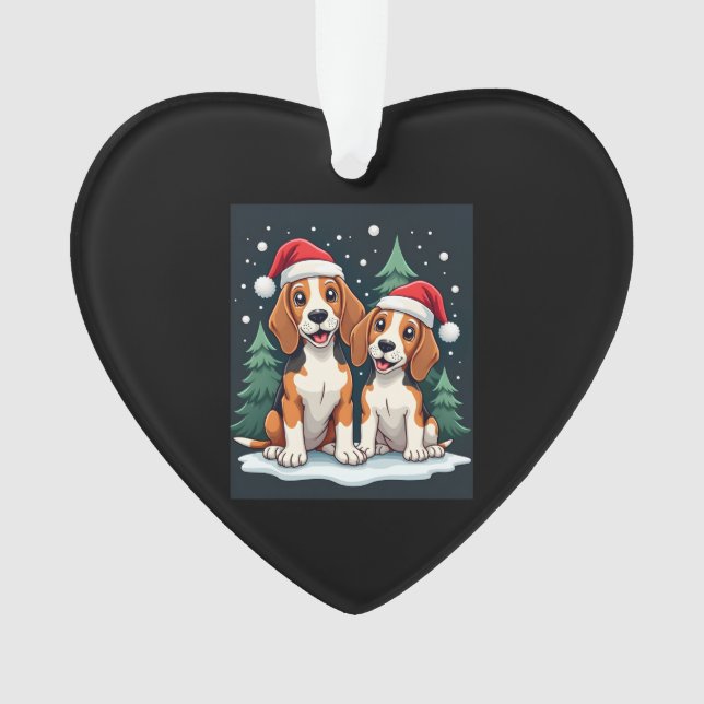 Beagle Christmas Dog Owner Xmas Holiday Pajama Lon Ornament (Front)