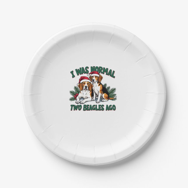Beagle Christmas Dog Owner Xmas Holiday Pajama  Paper Plate (Front)