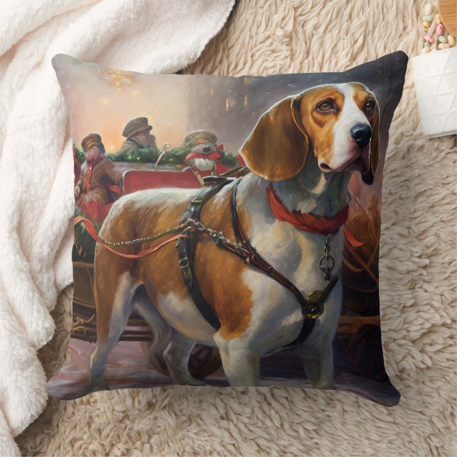 Beagle Christmas Festive Season  Cushion (Blanket)