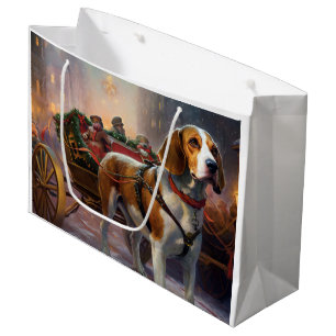 Beagle Christmas Festive Season Large Gift Bag