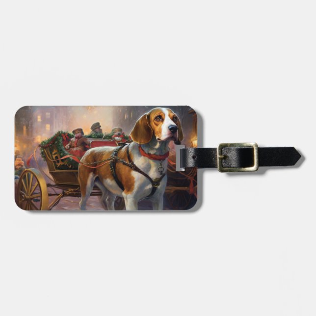 Beagle Christmas Festive Season  Luggage Tag (Front Horizontal)