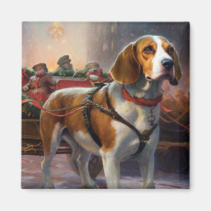 Beagle Christmas Festive Season  Magnet