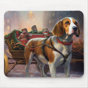 Beagle Christmas Festive Season  Mouse Mat