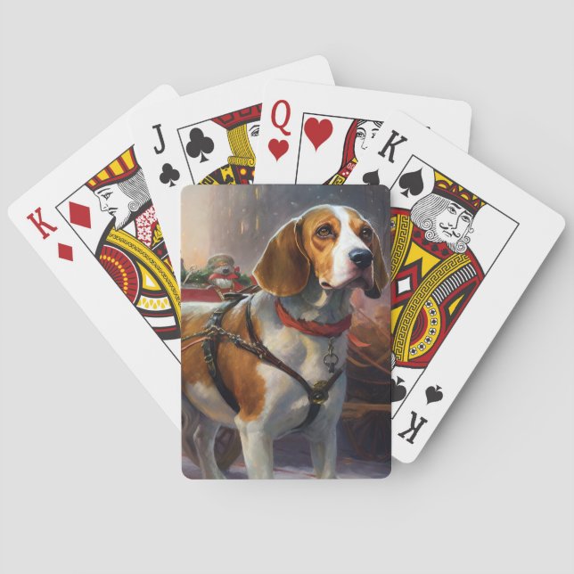 Beagle Christmas Festive Season  Playing Cards (Back)