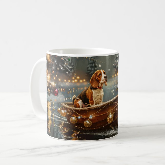 Beagle Christmas Festive Voyage Coffee Mug (Front Left)