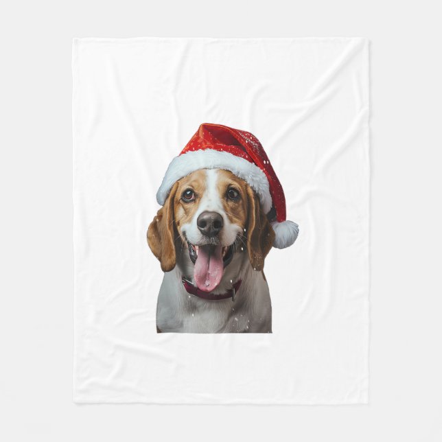 Beagle Christmas  Fleece Blanket (Front)